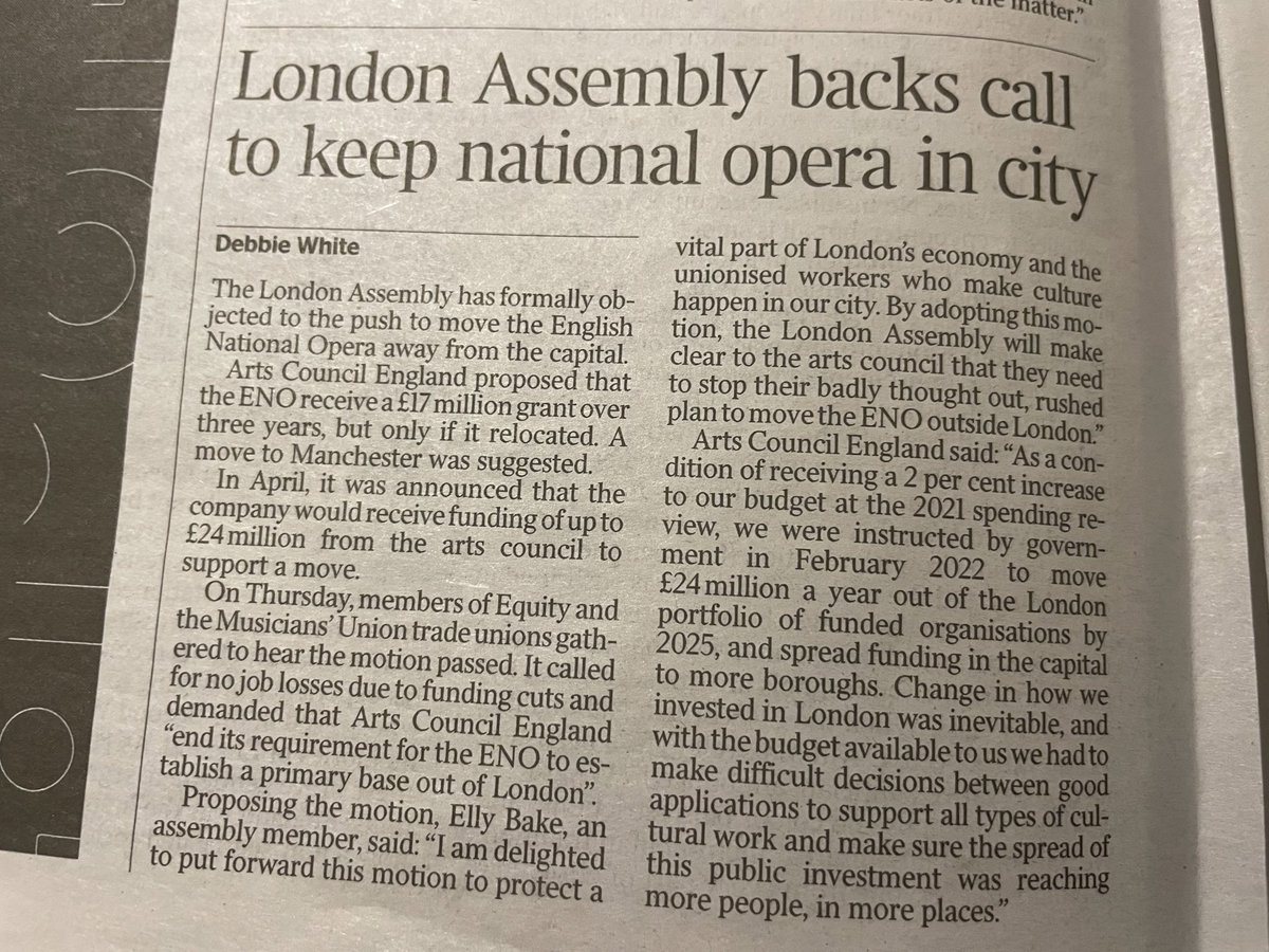 Thank goodness London is starting to see sense #saveeno #eno #englishnationalopera Keep ENO where it leaves please! Don’t try to rehouse it!