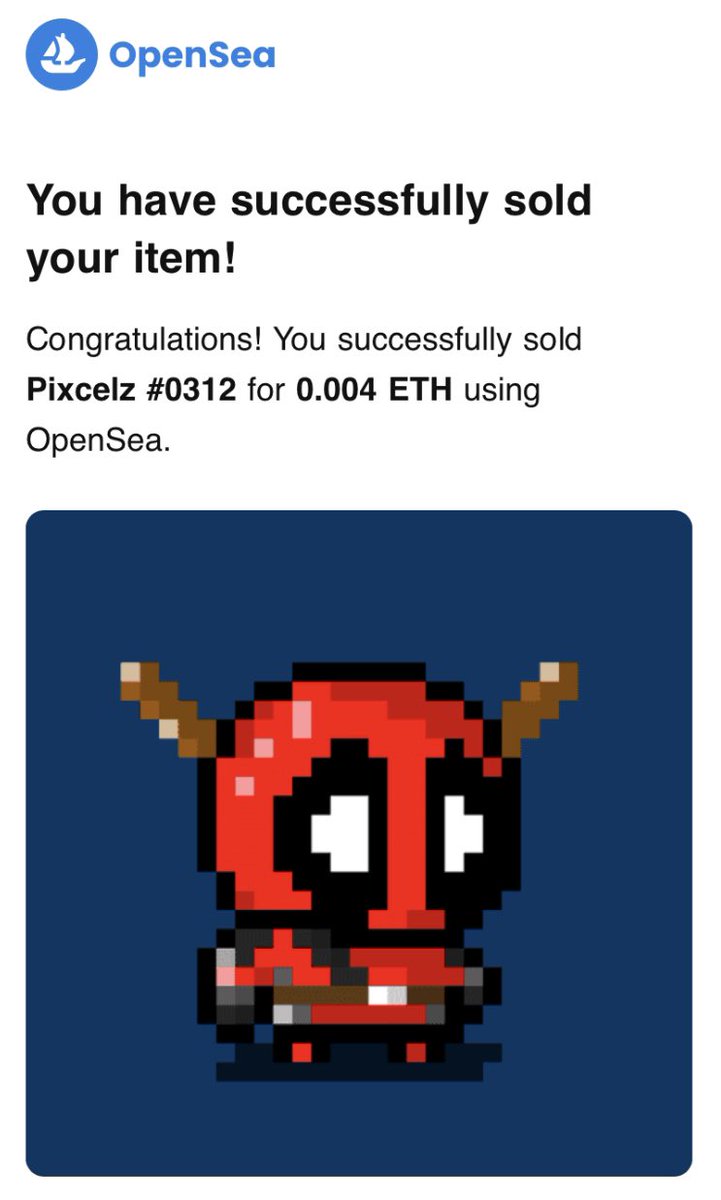 Pixcelz ( Sold) 

Thank you so much 😊, madly appreciate it 💯💛💛💛
<a href="/pixcelzhunter/">pixcelzhunter.eth</a> 

I’m airdropping you the next one 😉 we back at it Hermano… focus focus focus 💯

 #nfts #nftcollection #NFTCommunity #nftcollector #NFTcollectibles #nft #opensea #pixelart #pixcelz
