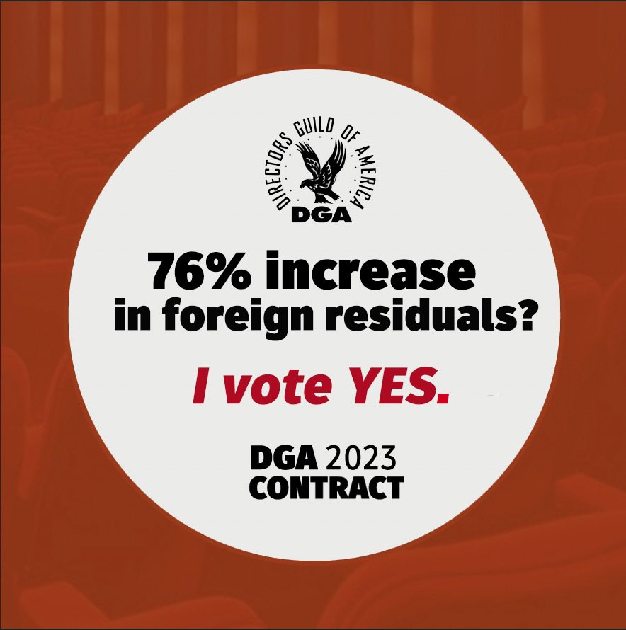 ToddHolland3's tweet photo. WGA started this residual push in their talks. DGA carried it home. This win is now on the table for WGA &amp; SAG-AFTRA to pick up. All boats rise. #DGA #unionmade  #VoteYes   DGA since 1986. https://t.co/tNwwRt5IGp