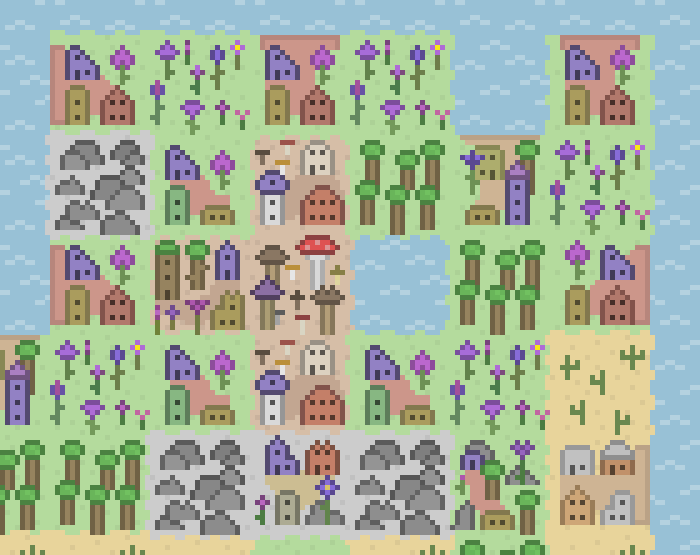 FlorianStrien's tweet photo. I just released a prototype of a new game! It's an idle game where you build your own world and discover unique villages based on what they are adjacent to.

You can play it here: https://t.co/rP1Mo72DzA

I hope you'll enjoy! #gamedev #indiegame https://t.co/6YqEZyqFhs