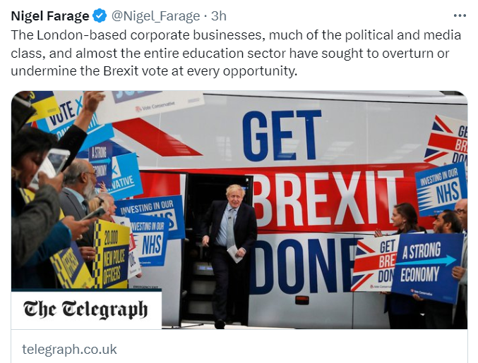 That Farage thing never has anything good or human to say, but lo and behold an actual good news story for the people of britain. #ExitBrexit is starting!