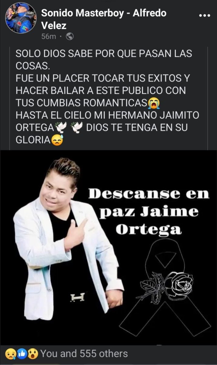 Juls_Beat12's tweet image. Triste noticia de la noche de ayer, pues no ha dejado el amigo #JaimeOrtega del Grupo #LosChavos JG, nuestro más sentido pésame para toda su familia y amistades, sin duda un icono de la Cumbia Sonidera romántica en Puebla, desde Santo Tomás Cheutla, puro JG!!! 😢😥😪