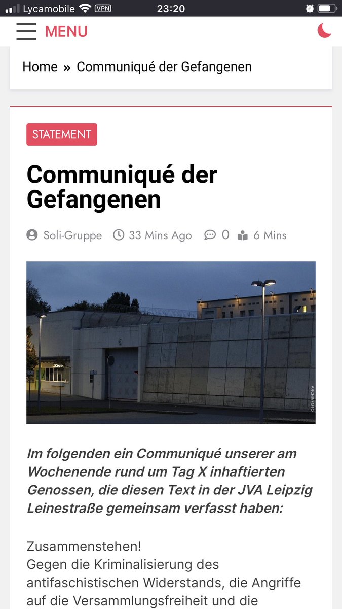 Aufgepasst:

Es gibt jetzt freexantifas.org

Diverse Soligruppen, die sich um die Gefangenen der Tage um den #le0306 kümmern, nutzen die neue Seite für News. 1/2