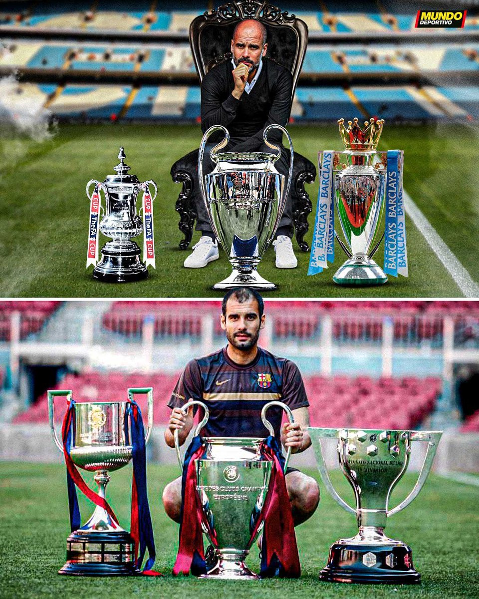 Pep Guaridola's Double Treble #Pep #ReInventingTheGame