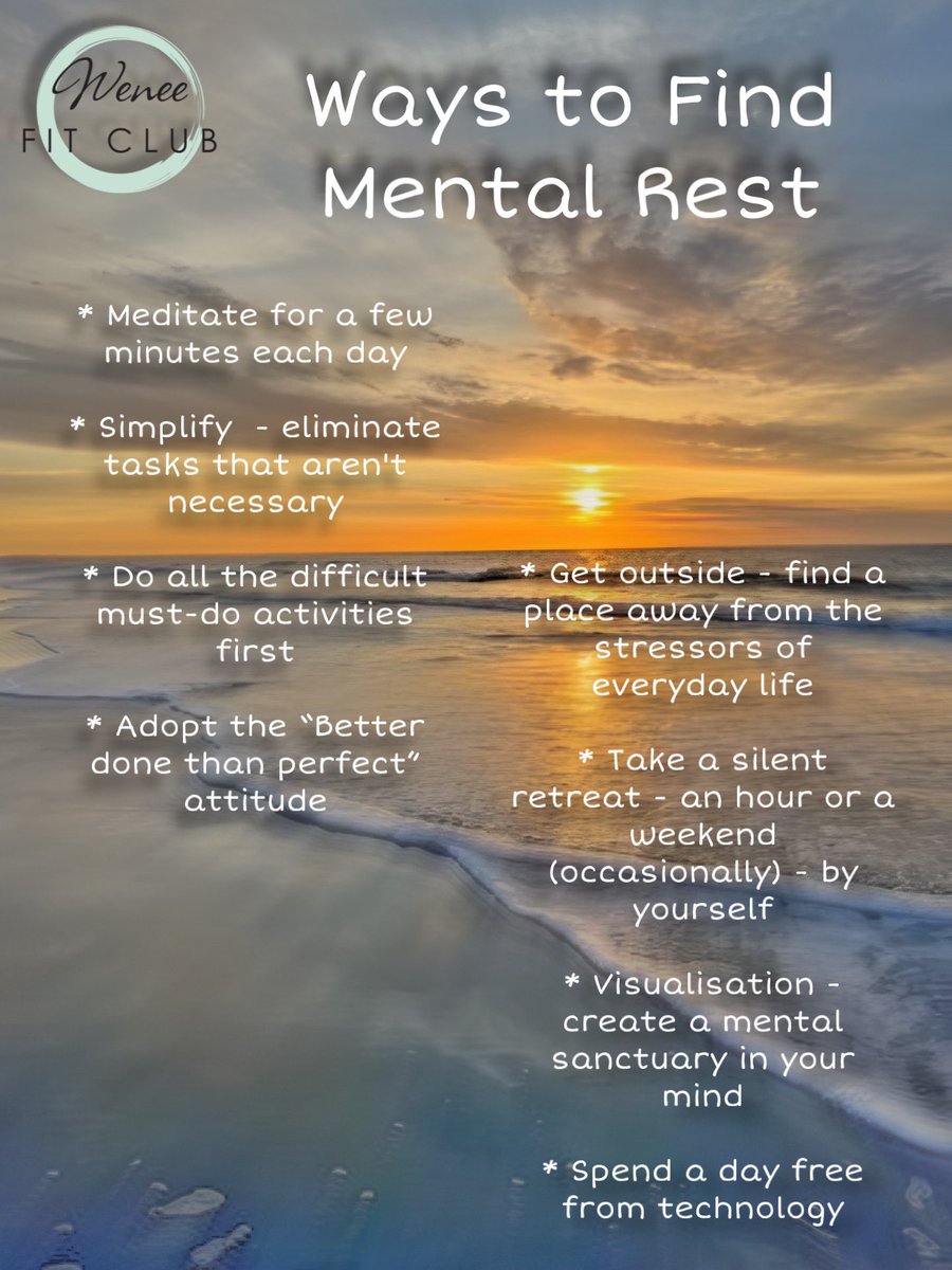 WeneeFitClub's tweet image. Mental Rest - What is it &amp;amp; how do we get it? 🤔

Check out the infographics ⬇️

Even five minutes a day to rest your mind can change the way you feel &amp;amp; perform.  

#SCLSaturday #SelfCareSunday #WeneeFitClub #WONHO #WENEE @official__wonho @official_WH_jp