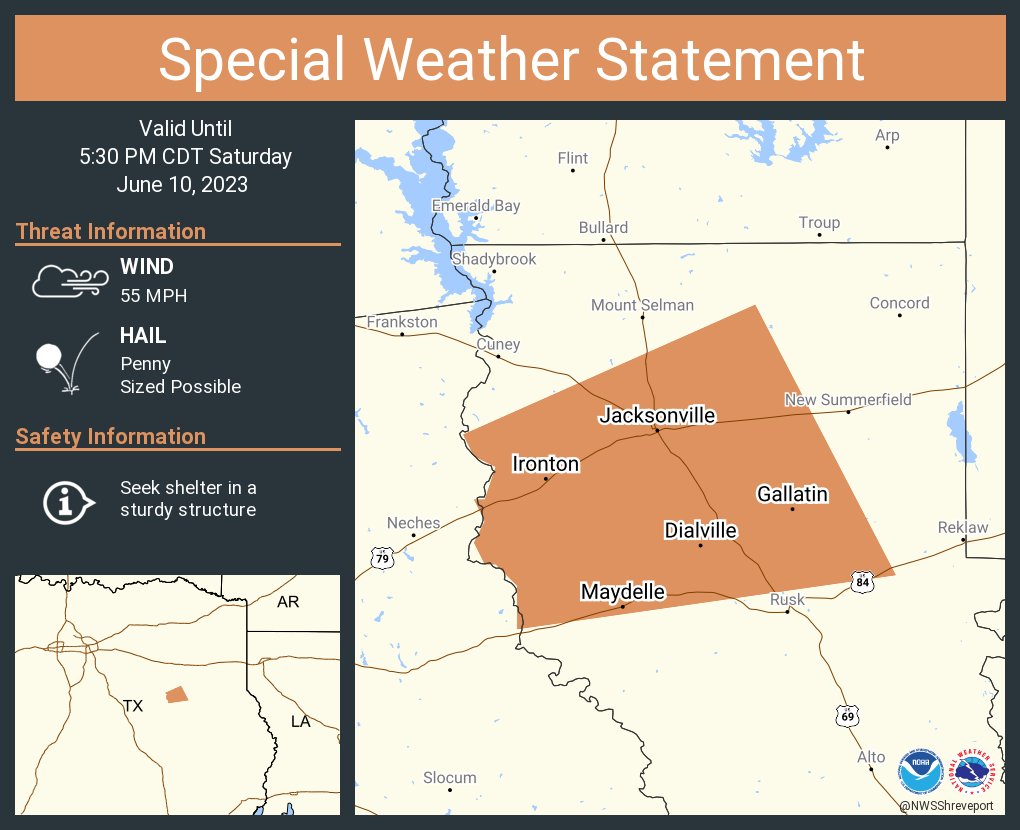 NWS Shreveport on Twitter "A special weather statement has been issued