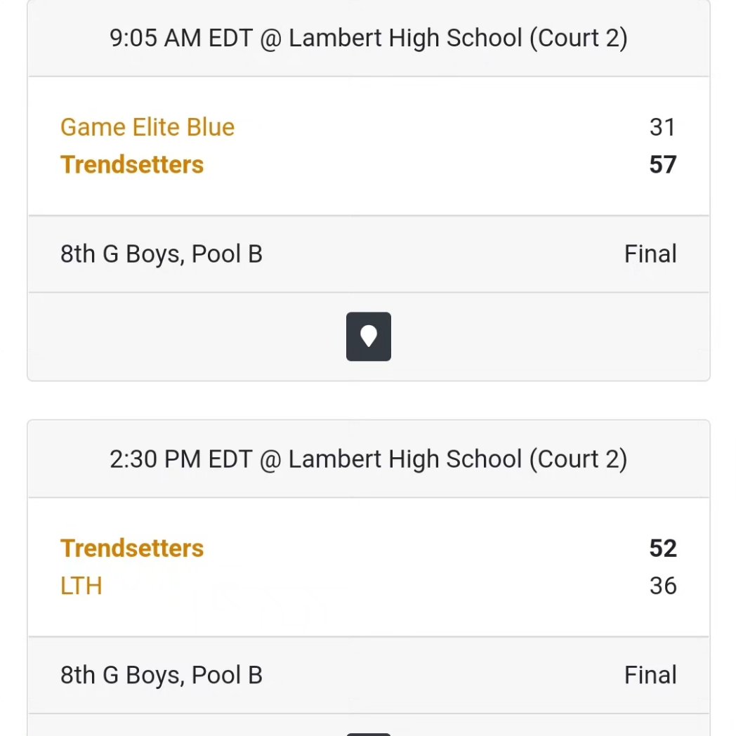 Trendsetters 8th grade are out to a good start to the summer at HoopCo Classic Tournament @ Lambert HS. Winning both games today vs Game Elite &amp; LTH.

Big time proformances by:
PG Josh Cooke 
SG Keith Hall
SF Marciano Bruno 
PF  Ty Williams
PF Amir Carrion
