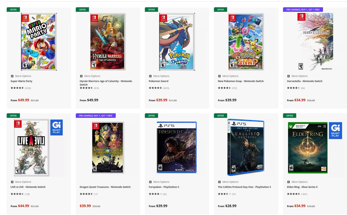videogamedeals's tweet photo. Buy 1, Get 1 Free on Select Video Games via GameStop. Pro Members Only. Pro Week Deals End Tonight. https://t.co/vegy95IO1g https://t.co/lMky3G78nq