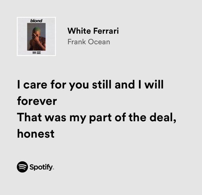 frank ocean / white ferrari