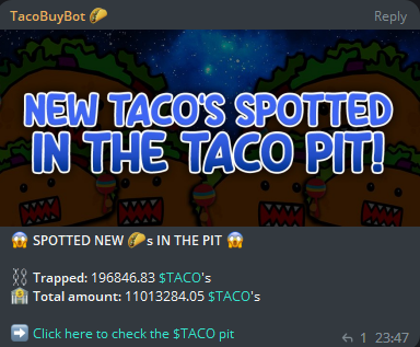 The #TACO pit is devouring $TACO tokens continuously!

Join the TacoVerse and benefit from ad-income buybacks &amp; earn 2% $SRG rewards by holding TACO tokens.

Buy @ swap.surgeprotocol.io

Chart: geckoterminal.com/de/bsc/pools/0…
-
#crypto #defi #bnb #BNBChain #Binance <a href="/cz_binance/">CZ 🔶 BNB</a>