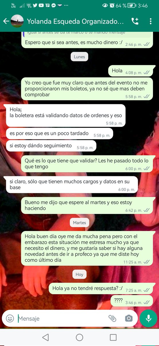 Guadalupeebb's tweet photo. @ProfeAtlas @AtlasFC Y su pésima atención al cliente, de la responsable de taquilla y Boletaje YOLANDA que ya optó en mejor ya no me responderme los mensajes pésimo servicio y resolución de problemas, errores de SUS PAGINAS y venta de boletos, ayúdenme a difundir para que me regresen mis $6,130 🐭🐭 https://t.co/rCGmwgtzPK