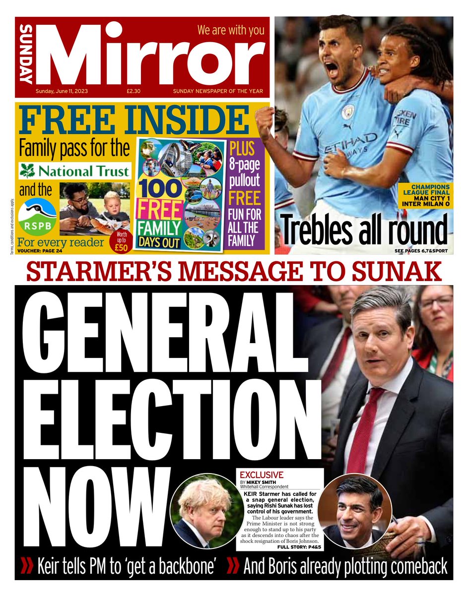 MIRROR: General election now #TomorrowsPapersToday