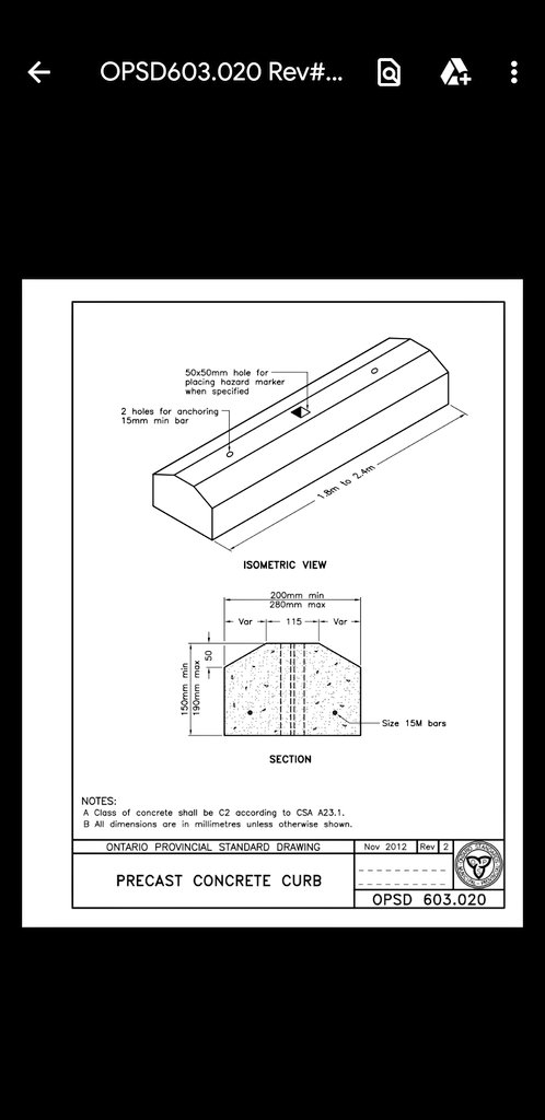 inHrEye's tweet image. We&apos;ve installed over 5000.
They let us add sep w/o a road resurf/recon &amp;amp; hold space for future poured curbs (Harbord Hoskin in &apos;24)

Only Danforth &amp;amp; some  #ActiveTO corridors used off the shelf curbs - where there were wider buffers

The #BikeTO  design is based on OPSD603.020