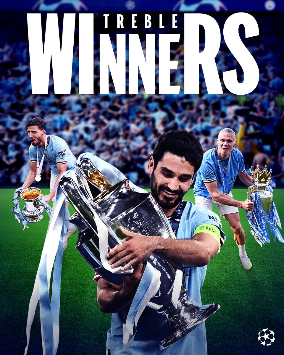 Man City: treble winners 🏆🏆🏆

#UCLfinal