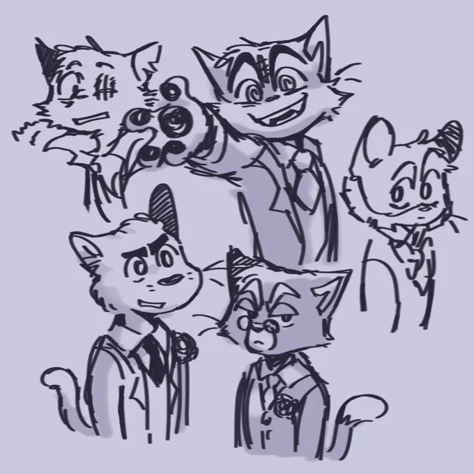 drew some #lackadaisycats from hit webcomic #lackadaisy bc im getting back into it 