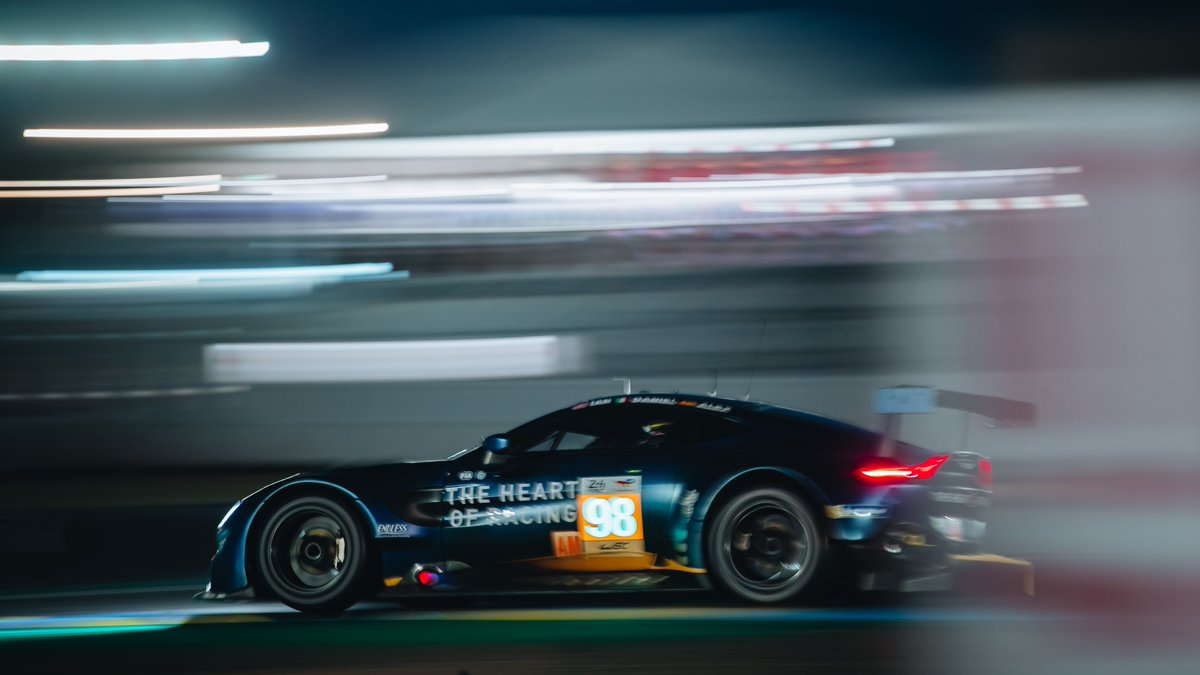 AMR_Official's tweet photo. Into the night... Vantage remaining in the hunt for the big prize.
๐ธ @drewgibsonshots
#AstonMartin #Vantage #LeMans24 #100yearsofglory https://t.co/5KHq3qkiJp