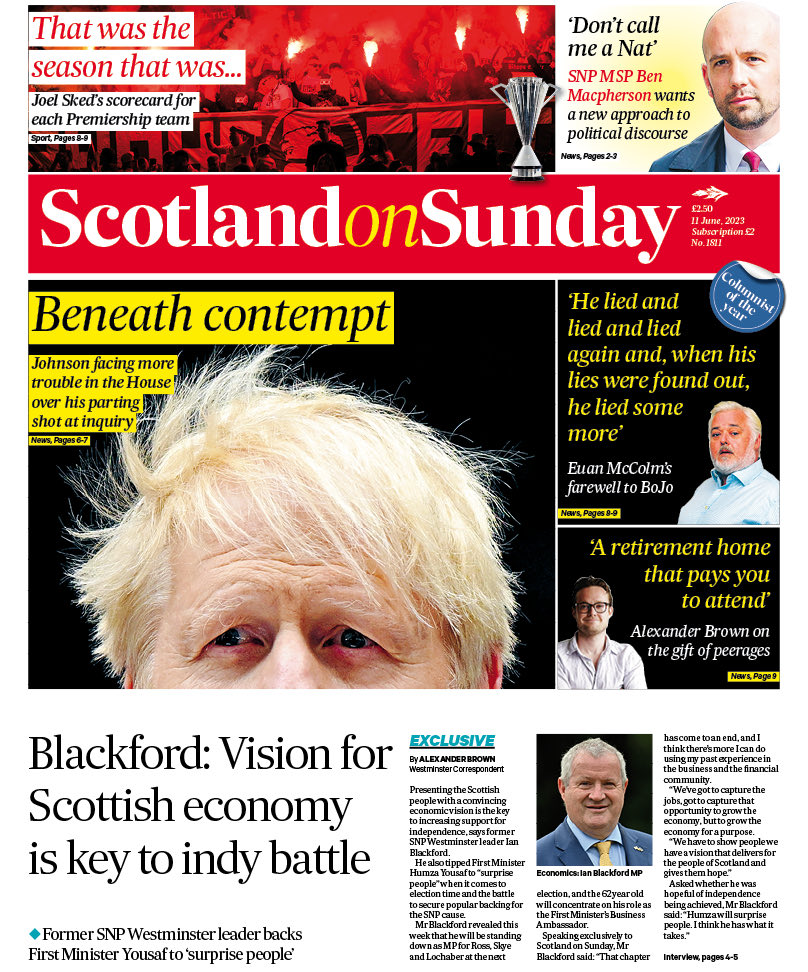 SCOTLAND ON SUNDAY: Beneath Contempt #TomorrowsPapersToday