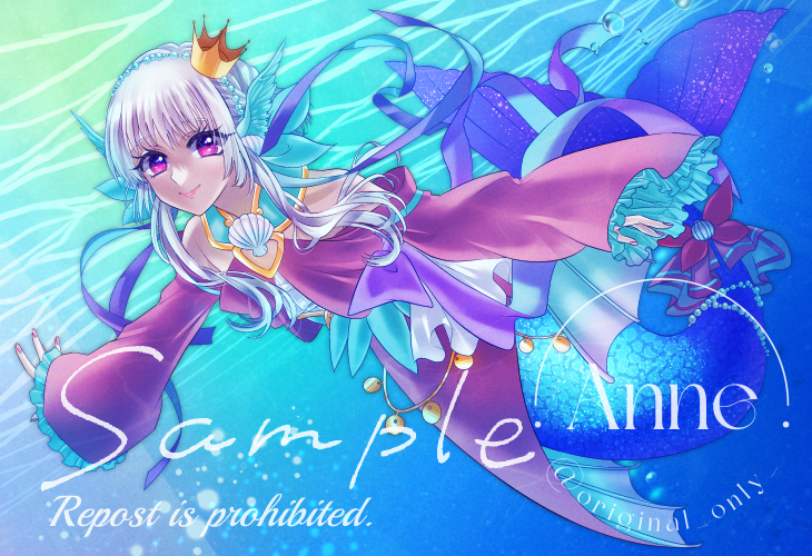 「人魚といえば天音 彩さん(#amane_none) 透き通った美声で歌う人魚Vt」|杏@7/12 OC立ち絵🐈‍⬛のイラスト