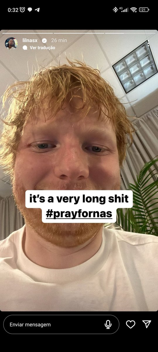 lilnasxstats's tweet photo. 📲 • Ed Sheeran via Lil Nas X's Instagram stories. https://t.co/gQOeviQ43j