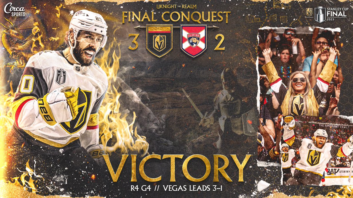 THE VEGAS GOLDEN KNIGHTS HAVE TAKEN A 3-1 LEAD IN THE STANLEY CUP FINAL!!!!!!! #UKnightTheRealm