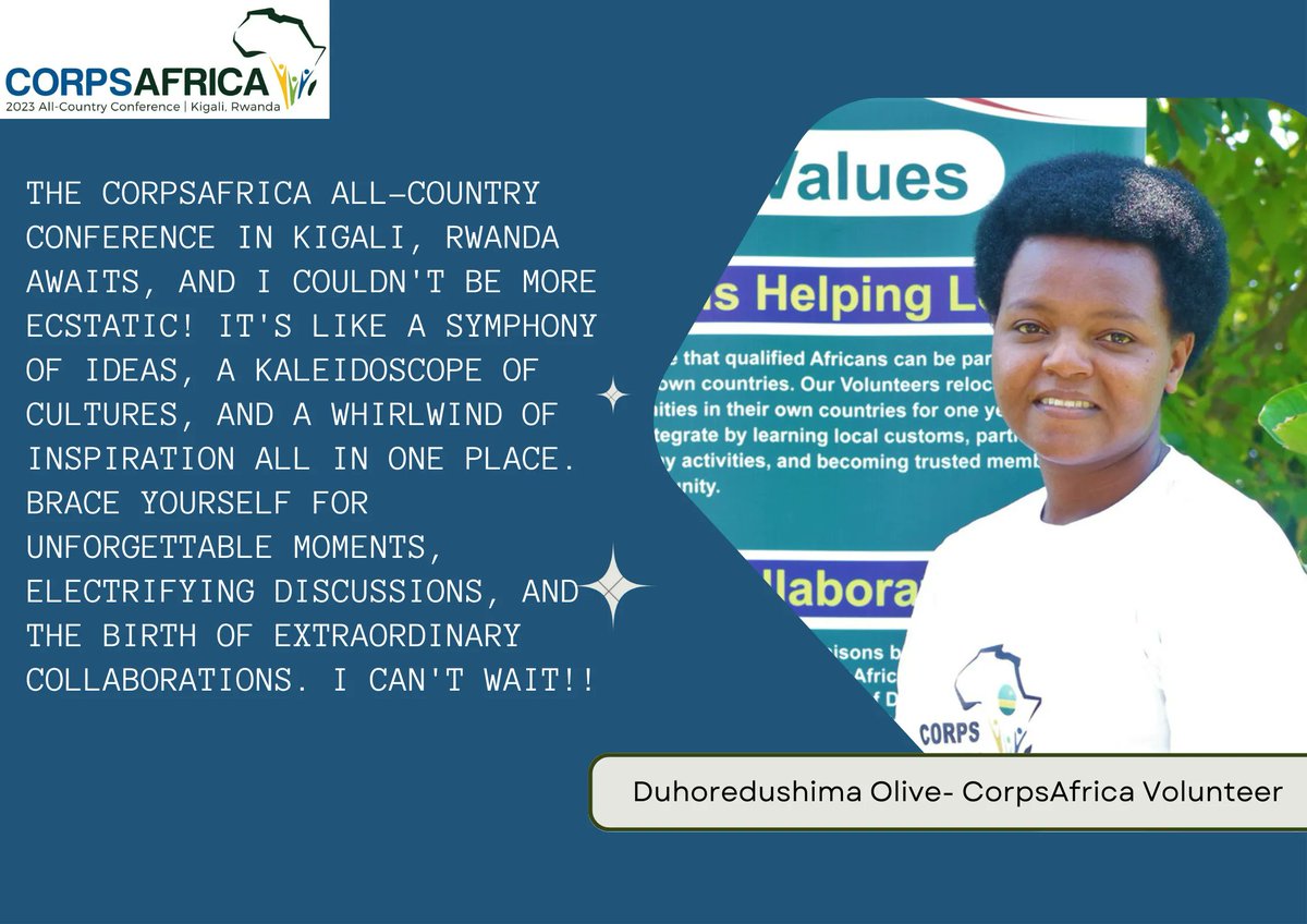 Our Volunteers are gearing up for the CorpsAfrica All-Country Conference 2023 and the excitement is contagious! With workshops, keynotes, and networking opportunities, this conference is not to be missed. 
#ThisisCorpsAfrica2023
#ACC2023