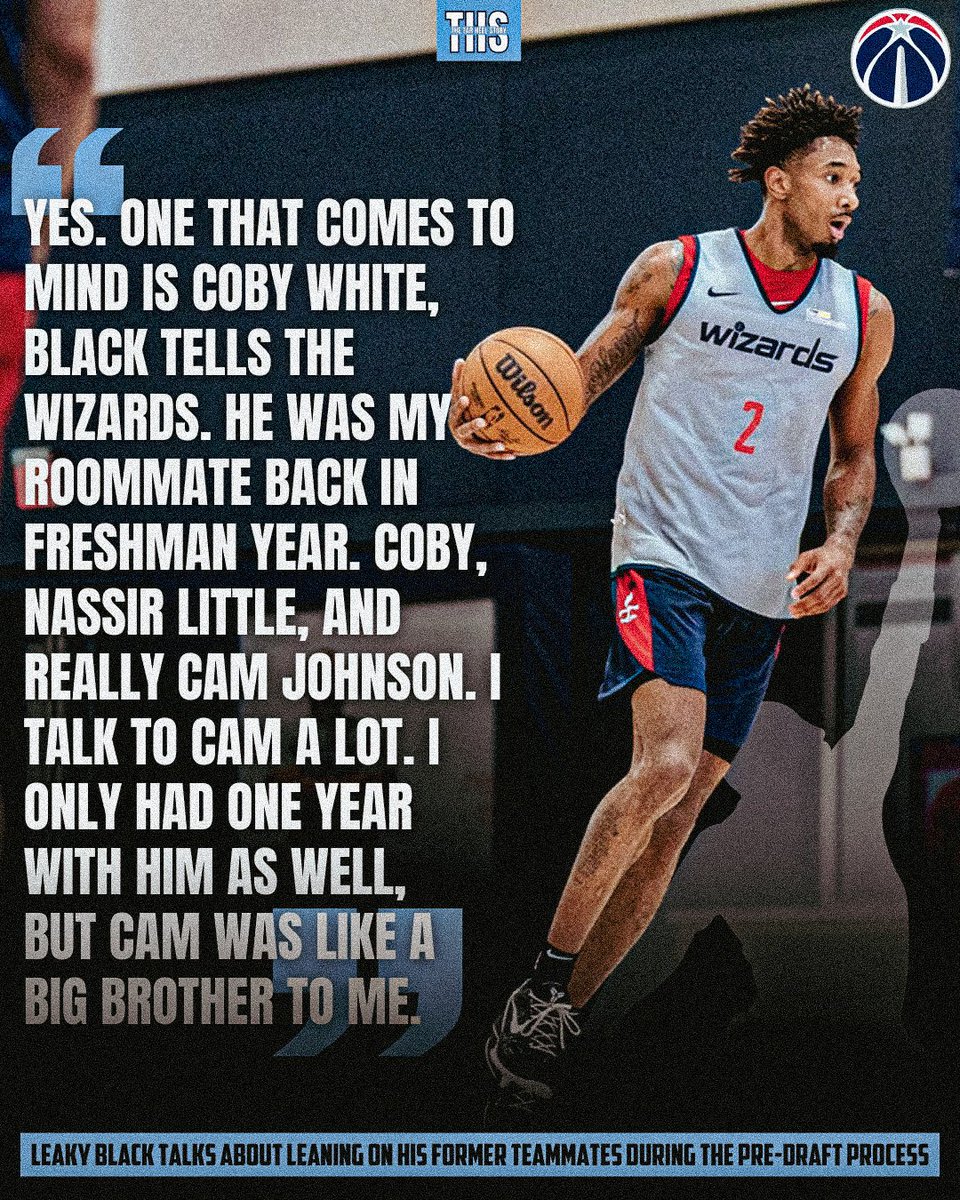 Leaky Black talks about leaning on former teammates in the NBA Pre-Draft process during his workout with the Washington Wizards. The NBA Draft is June 22. 🐏🔥 #ProHeels #NBA