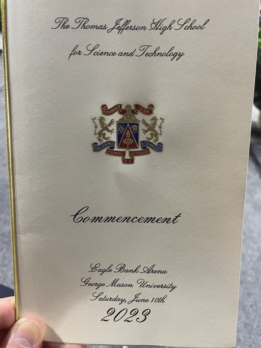 FCPSR2's tweet photo. Way to go, @TJHSST_Official Congratulations to today’s graduates of Thomas Jefferson High School for Science and Technology @fcpsnews @TJAnnB #FCPSGrad23 https://t.co/zuMQEdtddT