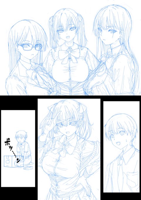 新作のページ下書き～
この後ペン入れして色塗り頑張る～💪 https://t.co/eoclTv6Ch6