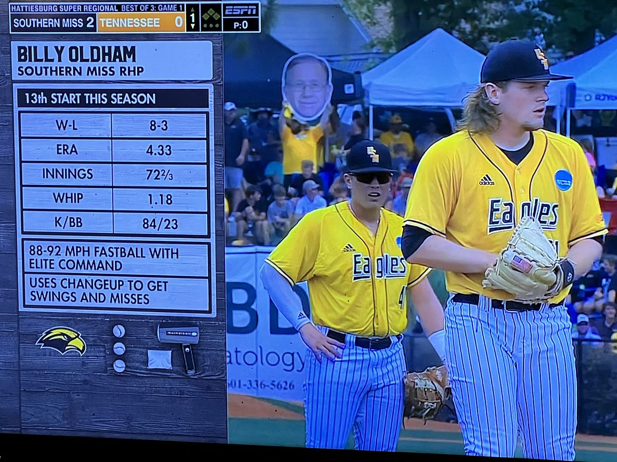 NotJohnCox's tweet photo. A subtle reminder to turn down your TV and turn up Golden Eagle Baseball. https://t.co/MBTAgT0bid
