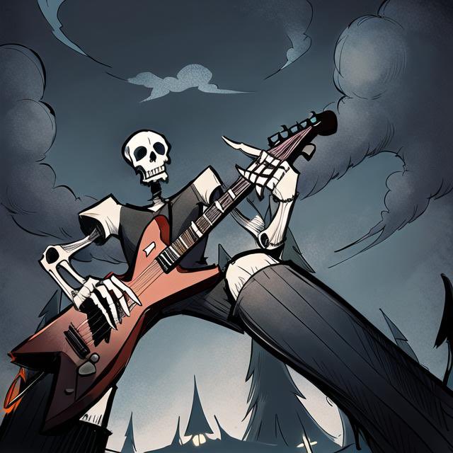 🤘💀🤘 #Art #Edit #Skeleton #Rock #rocknroll #Punk #undead #skull #guitar #Aq3d #game #inspired #battleon