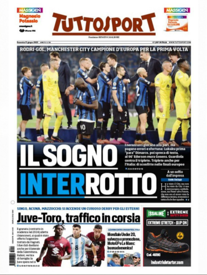 Sunday's Italian #Calcio headlines in English football-italia.net/todays-papers-… #FCIM #MCFC #CityInter #ManCityInter #MCIINT #UCL #UCLfinal #SerieA #SerieATIM #Juventus #ASRoma #ACMilan #Napoli #Salernitana #HellasVerona #Spezia #BariCagliari #SerieB