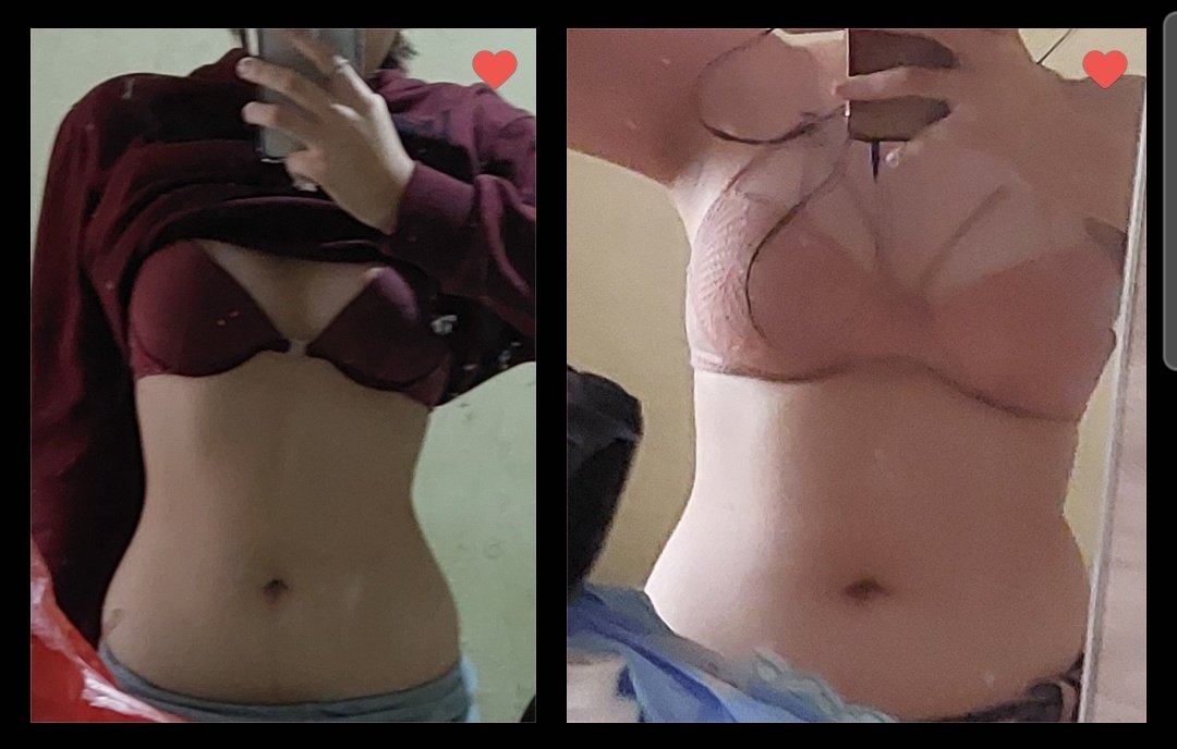 tw: fat bc
okay... I do body check once a month and I took these at the same time of day so I think I got a bit slimer? not a huge difference but still... ((not ready for face or fulll body reveal :(