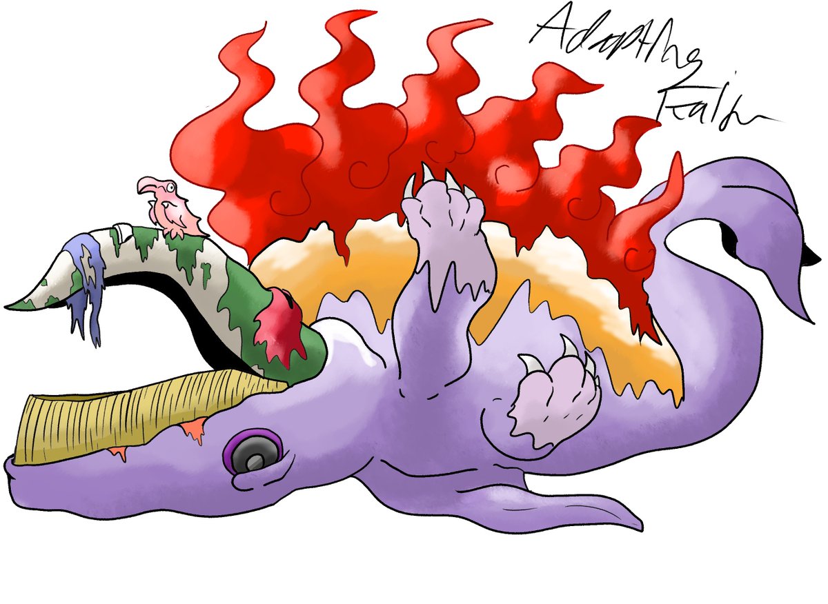 AdaptingKaiju's tweet photo. Day 10: ENNUI, once again experimenting with art styles this time going for a more "goofier" style rather than a cool style
#kaijune2023 #KaiJune #kaiju #digifake #fakamon https://t.co/fuPCM5bEza