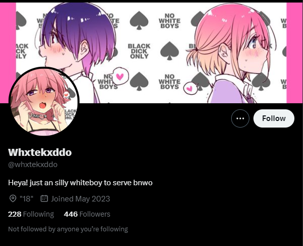 GraceofSpad3s's tweet photo. This person claims to be underaged on their bio, posts pictures of himself (cp), and recently has tried to meet someone IRL for sex. To make matters worse, his tweets are full of people encouraging him. Mostly of his followers are #bnwo accounts - disgusting, vile groomers. https://t.co/gxvwSCpTlO