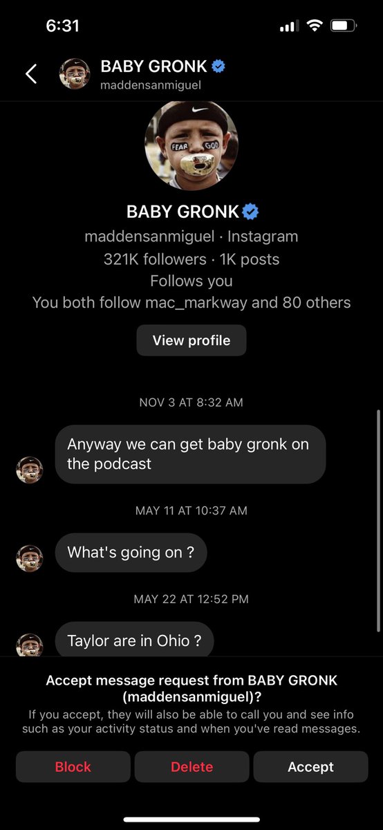 Baby Gronks dad… woof