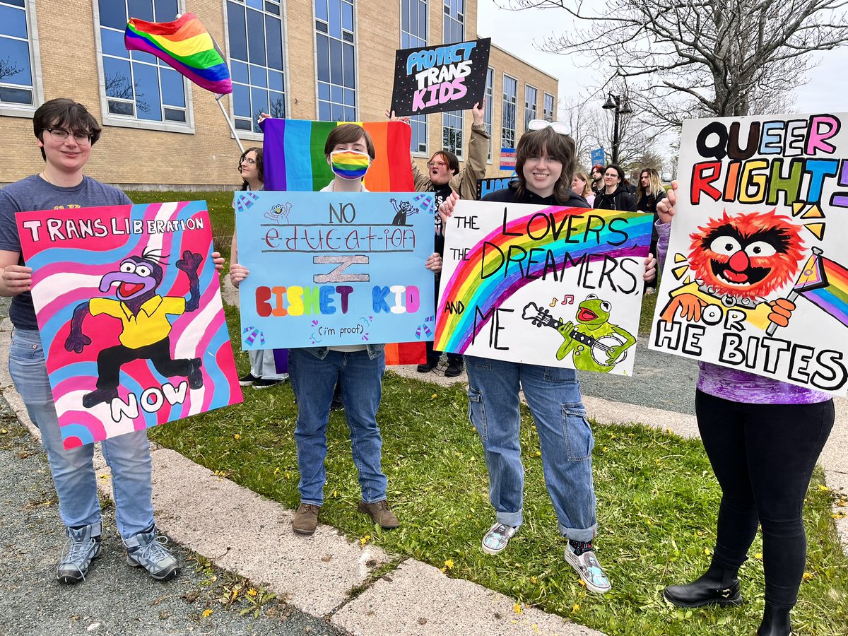 NickGushue's tweet image. Some of my favourite signs from yesterday’s counter-protest