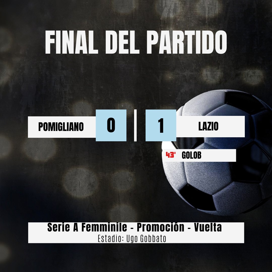 SportPerTuttiOk's tweet photo. Serie A Femminile ⚽️🇮🇹 | Promoción | Vuelta 

Pomigliano 0-1 Lazio 

#serieafemminile #calcio #calciofemminileitaliano #calcioitaliano #figc
#figcfemminile
#sslazio #forzalazio #ultraslazio #avantilazio #curvanordlazio #laziofans
#pomigliano #pomiglianodarco #italia https://t.co/FZgGLCPux2