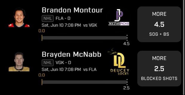 NHL 2 man COLLAB for tonight w/ @deuceylocks 🔒😈 LIKE IF TAILING #prizepicks #sportsbet #gamblingtwitter #NHL #StanleyCupFinals