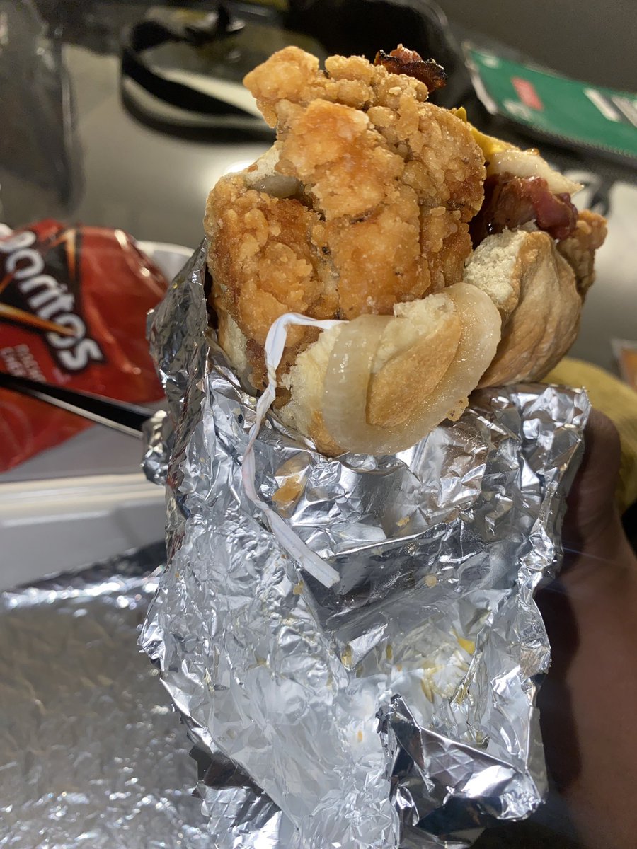 jazzthecoach's tweet photo. @CookOut Soooo… your chicken sandwiches come with bread ties now? 👀 https://t.co/NcBoLasXa8