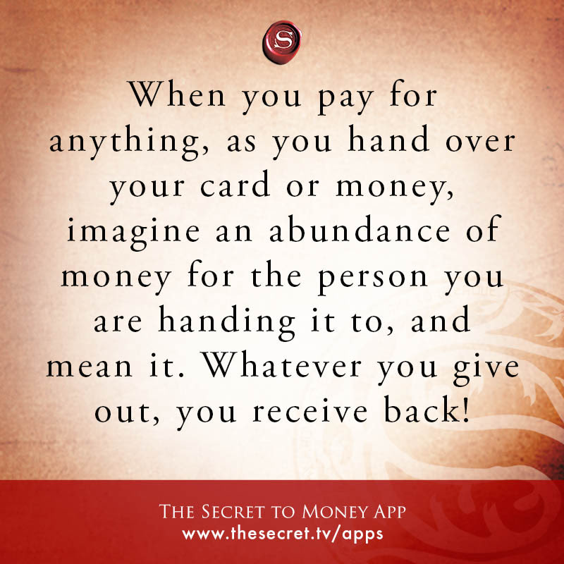 StasyRay's tweet photo. When you pay for anything, as you hand over your card or money, imagine an abundance of money for the person you are handing it to, and mean it. Whatever you give out, you receive back! https://t.co/GXfHaXKRQI