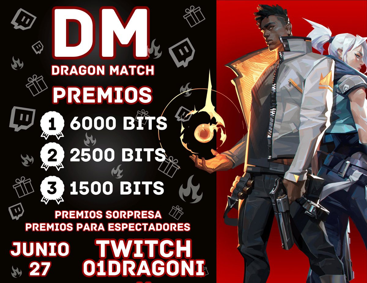 Banda estos son los premios principales para  el #dragonmatch etiqueten a sus streamers favoritos.
Interesados manden Dm o Comenten.
🔥🔥🔥🔥🔥🔥🔥🔥🔥🔥🔥🔥🔥🔥