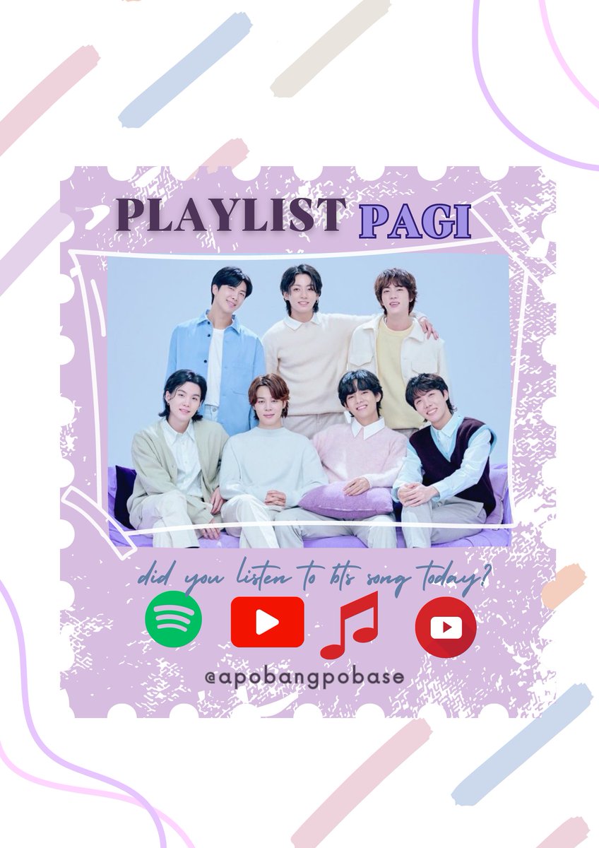 apobangpobase's tweet photo. Playlist Pagi

Happy weekend Army🤗💜
Semangat aktivitas, jangan lupa sarapan🥰
●Spo : https://t.co/xEnpOioIfx
●Youtube : https://t.co/0qlkivfh0O
●Apple Music : https://t.co/PNDCRuhzKq
● Yt Music : https://t.co/5kKzwZMGwn

I'm listening to #TakeTwo by #BTS (@BTS_twt) https://t.co/m3Wtkx27b4