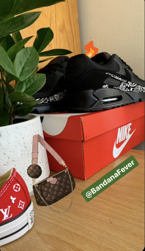 Red Bandana Custom Nike Air Max Shoes Black - Bandana Fever