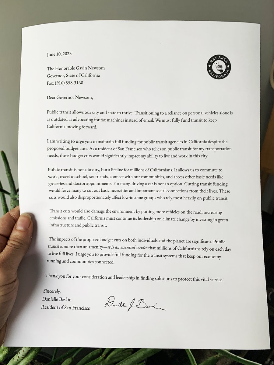 djbaskin's tweet photo. Since the governor's voicemail closed, let's send faxes to @GavinNewsom to urge full funding for public transit.

Millions rely on transit for work, health, and social connections. A budget cut would be devastating.

If you link me a letter by midnight, I can fax it for you! https://t.co/C1GBPfQW8S