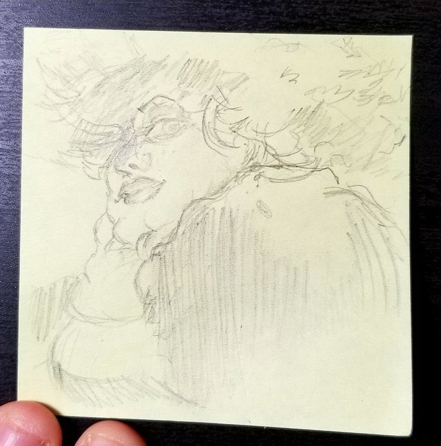 It isn't Howl, however, this is the only fanart I ever made on the film. I sketched them on post-its. Wish I still had them. #HowlsMovingCastle