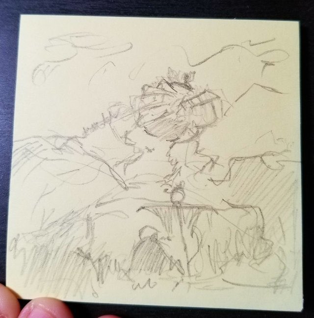 It isn't Howl, however, this is the only fanart I ever made on the film. I sketched them on post-its. Wish I still had them. #HowlsMovingCastle