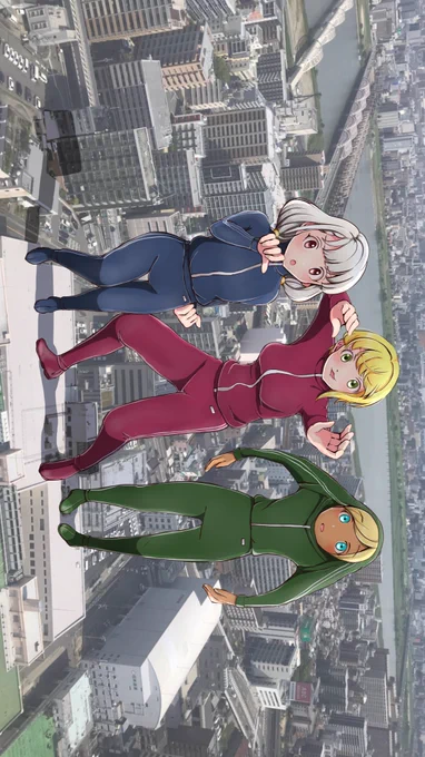 なーとフレちゃんとライラさんを描きました。
