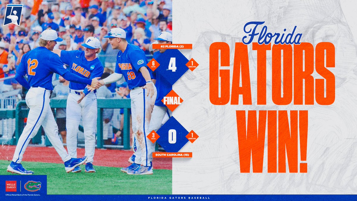 SUPER. SHUTOUT. 😤

HEADED TO OMAHA

#GatorsWin | #GoGators

Presented by: <a href="/WellsFargo/">Wells Fargo</a>