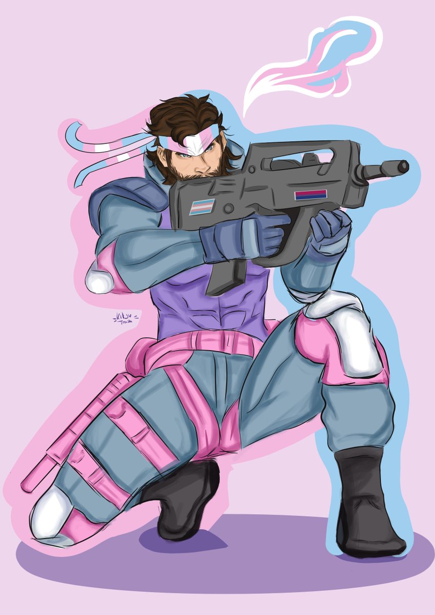 In honor of this heres a (rough around the edges) trans coloured snake! 
#mgs #MetalGearSolid