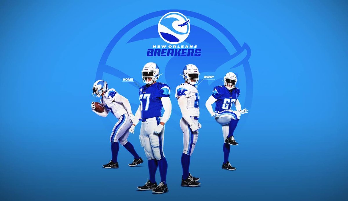 The New Orleans Breakers got the best unis in the USFL. 🌊 #geauxbluewave